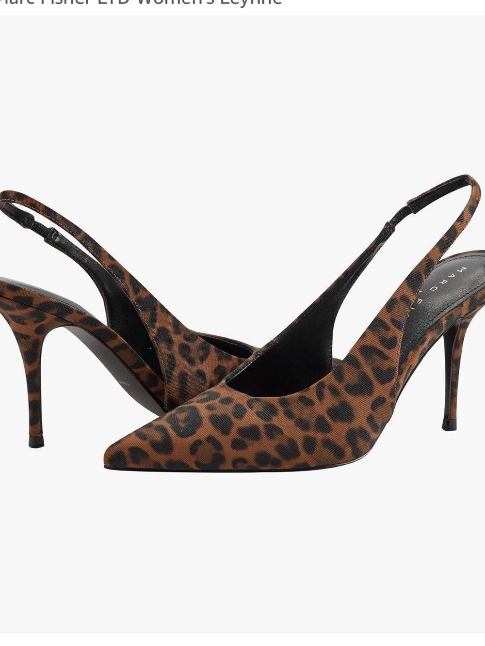 Marc Fisher Leopard Print Slingback Pointed-Toe Pumps - Brown
